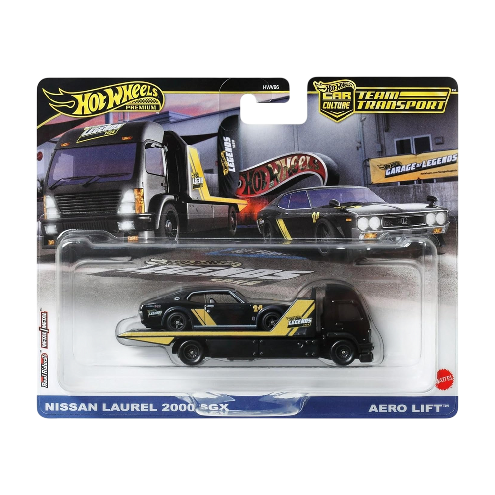 Hot Wheels Premium Team Transport Nissan Laurel 2000 SGX & Aero Lift